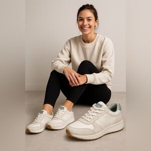 TOMS TRVL Lite Women’s Sneakers – Cream & Sage, Size 8.5